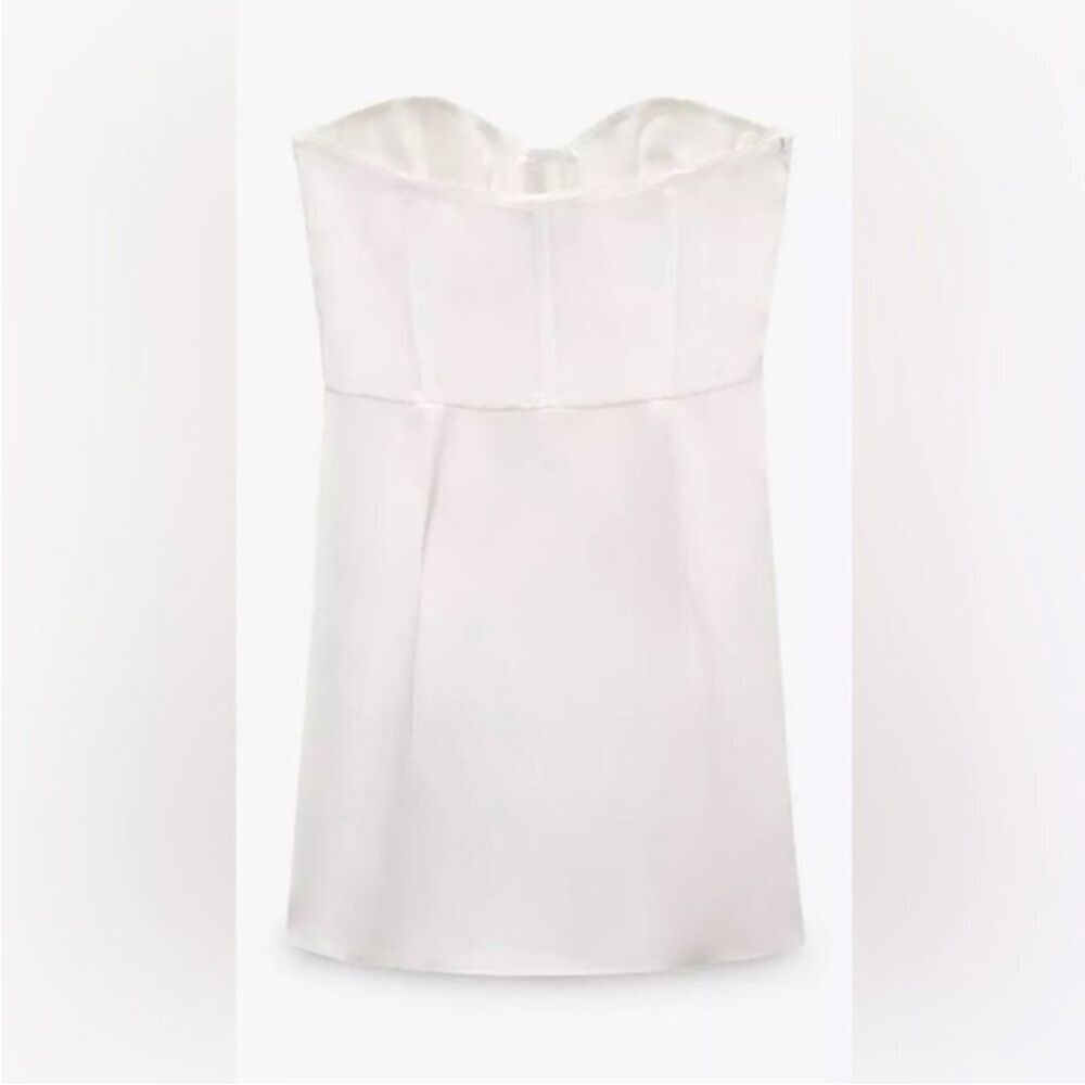 NWT Zara strapless satin sheer corset with boning - Picture 7 of 12